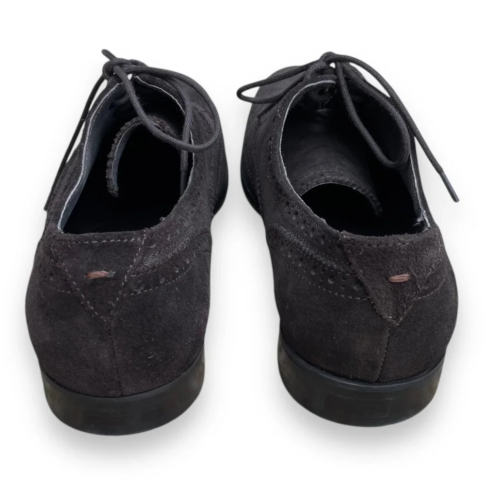 John Varvatos Star USA Mens Wingtip Oxford Suede Dress Shoes Dark Brown Size 10M